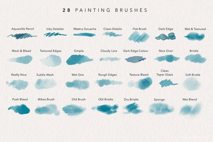 Procreate笔刷-50款水彩飞溅喷溅油漆绘画纹理笔刷素材 笔刷资源 第2张-素材湾丨精选海外优质设计素材资源 Procreate笔刷-50款水彩飞溅喷溅油漆绘画纹理笔刷素材 笔刷资源 sucaiwan.com
