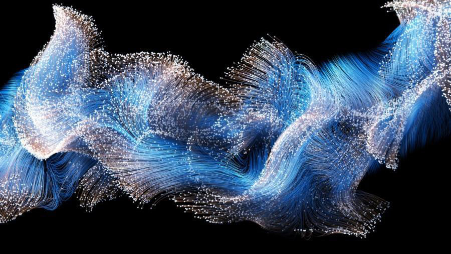 背景素材-抽象3D扭曲蓝色调魔法线条背景图素材 图片素材 sucaiwan.com