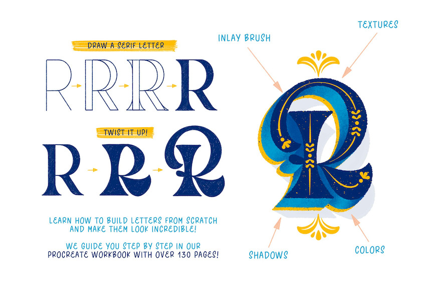 Procreate笔刷-艺术手写字体铅笔粉笔纹理笔刷和图文教程 笔刷资源 第10张-素材湾丨精选海外优质设计素材资源 Procreate笔刷-艺术手写字体铅笔粉笔纹理笔刷和图文教程 笔刷资源 sucaiwan.com