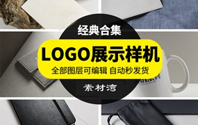 简约公司企业VI视觉产品包装LOGO设计展示模型样机PSD模板素材