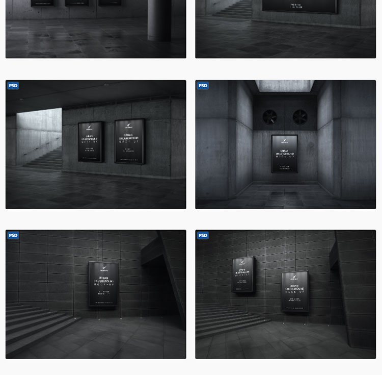 室外地铁灯箱海报广告牌智能贴图效果图样机模型模版PSD设计素材 图片素材 sucaiwan.com