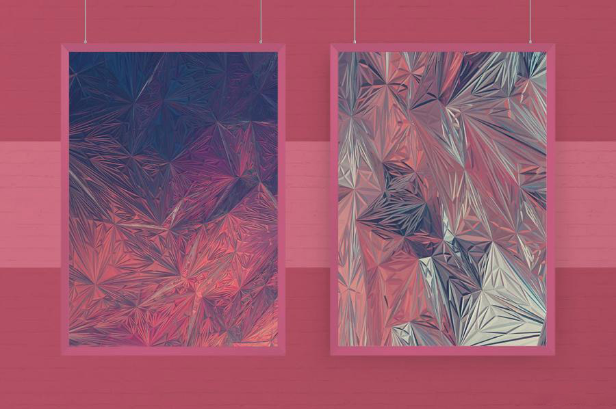 背景素材-3D立体抽象多边形水晶图形背景图素材 图片素材 sucaiwan.com