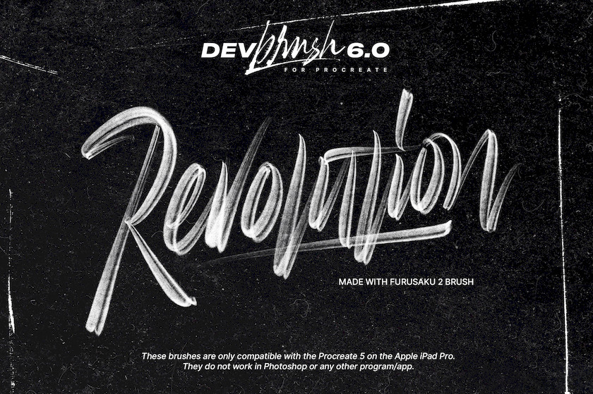 Procreate笔刷-DevBrush6.0手写艺术字体笔刷素材资源 笔刷资源 第2张-素材湾丨精选海外优质设计素材资源 Procreate笔刷-DevBrush6.0手写艺术字体笔刷素材资源 笔刷资源 sucaiwan.com