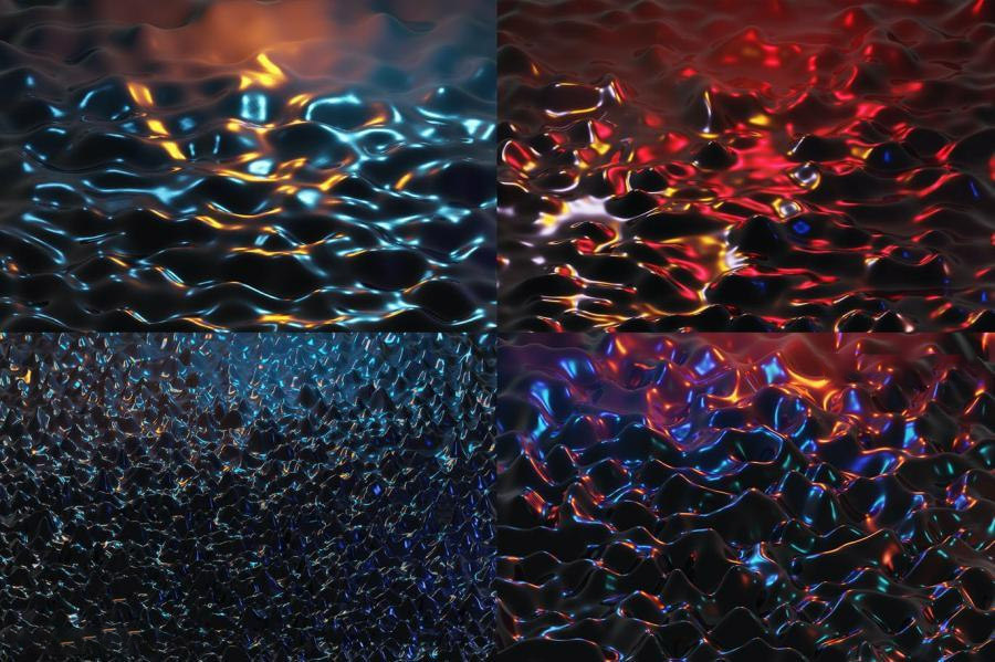 背景素材-3D立体液体波纹背景图片素材 图片素材 sucaiwan.com