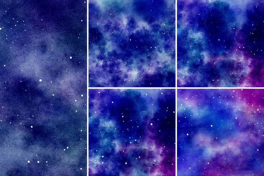 背景素材-宇宙星云水彩画背景图片素材 图片素材 sucaiwan.com