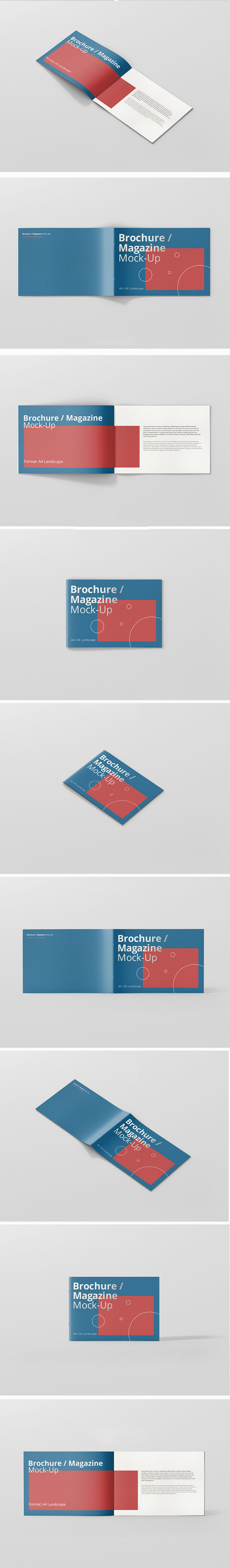 宣传册画册杂志封面设计VI展示效果图PSD样机智能贴图模板素材 图片素材 sucaiwan.com