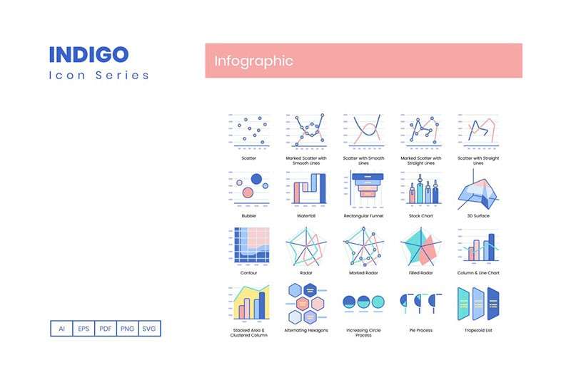 75枚信息图表图标，AI PNG格式 图标素材 sucaiwan.com