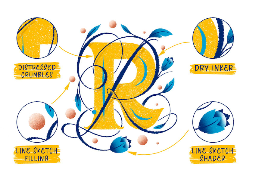 Procreate笔刷-艺术手写字体铅笔粉笔纹理笔刷和图文教程 笔刷资源 第8张-素材湾丨精选海外优质设计素材资源 Procreate笔刷-艺术手写字体铅笔粉笔纹理笔刷和图文教程 笔刷资源 sucaiwan.com