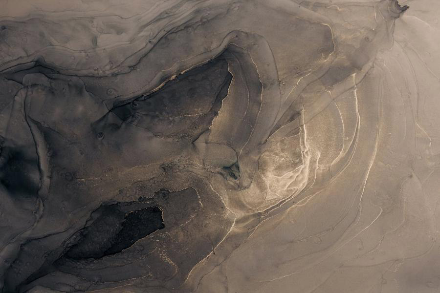 背景素材-抽象液态流动金色岩石大理石墨水纹理背景图片素材 图片素材 sucaiwan.com