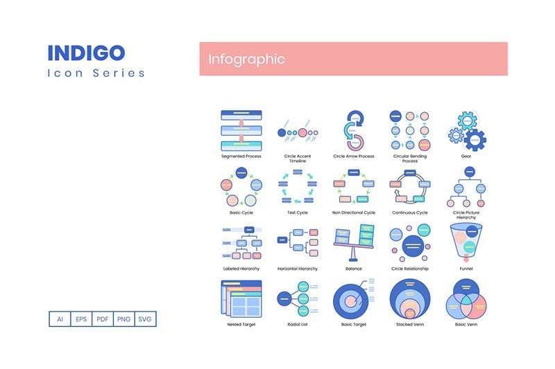75枚信息图表图标，AI PNG格式 图标素材 sucaiwan.com