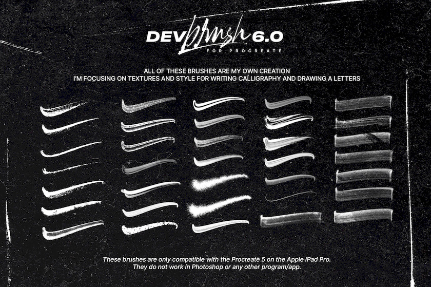 Procreate笔刷-DevBrush6.0手写艺术字体笔刷素材资源 笔刷资源 第3张-素材湾丨精选海外优质设计素材资源 Procreate笔刷-DevBrush6.0手写艺术字体笔刷素材资源 笔刷资源 sucaiwan.com