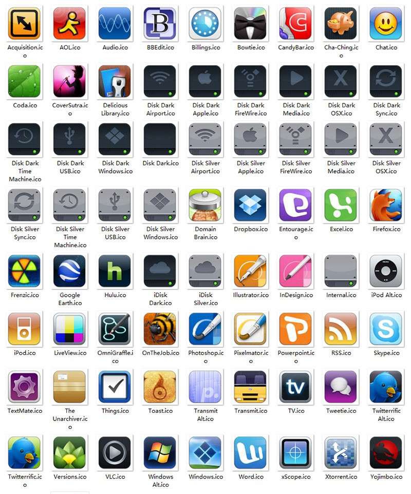 72个拟物风桌面图标，ICO格式 图标素材 sucaiwan.com