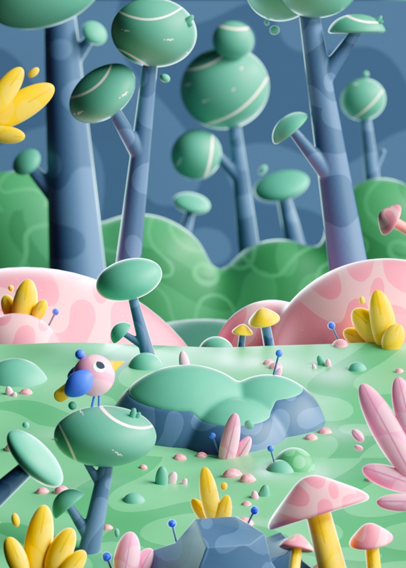 最新C4D三维插画艺术创作视频教程 设计教程 sucaiwan.com