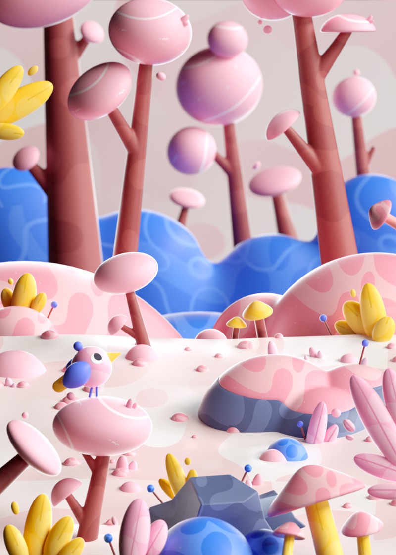 最新C4D三维插画艺术创作视频教程 设计教程 sucaiwan.com