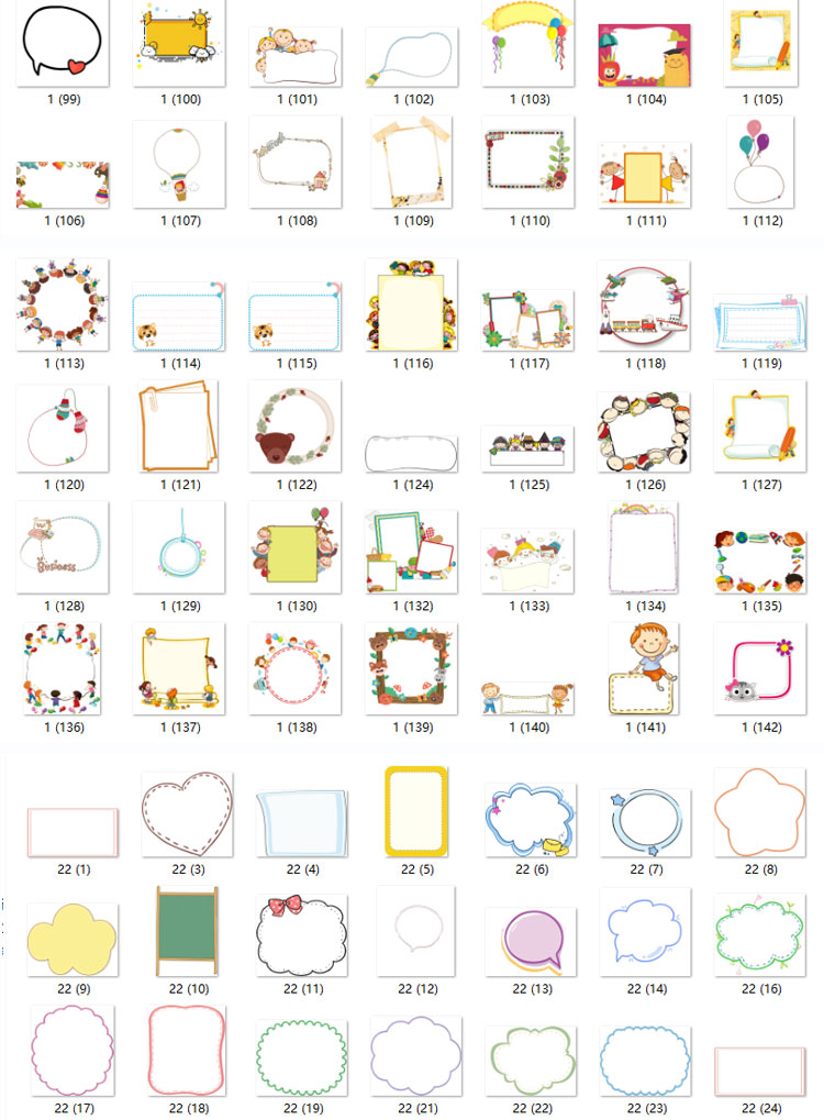 490款可爱卡通边框素材模板 图片素材 sucaiwan.com