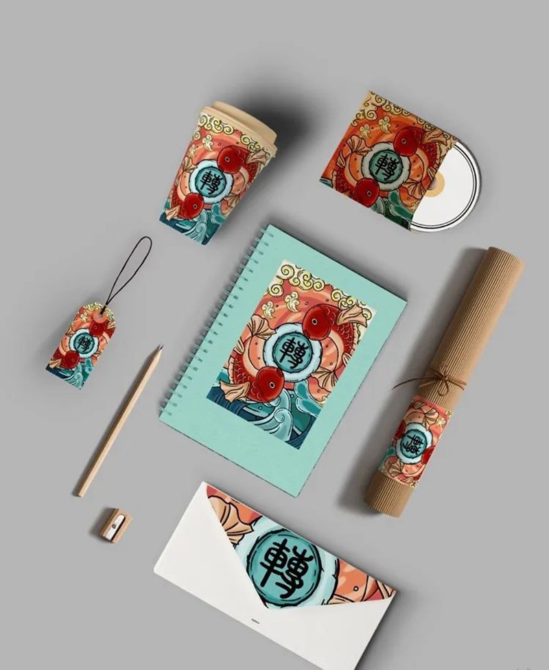 中国风文化产品包装茶叶滑板PSD模板样机 图片素材 sucaiwan.com