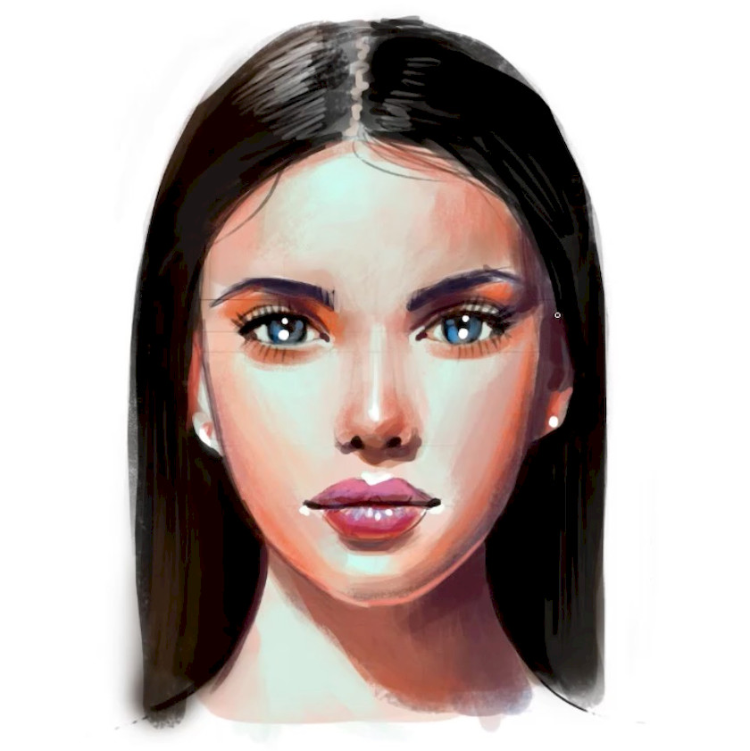 procreate笔刷-人像面部辅助线笔刷素材资源 笔刷资源 sucaiwan.com