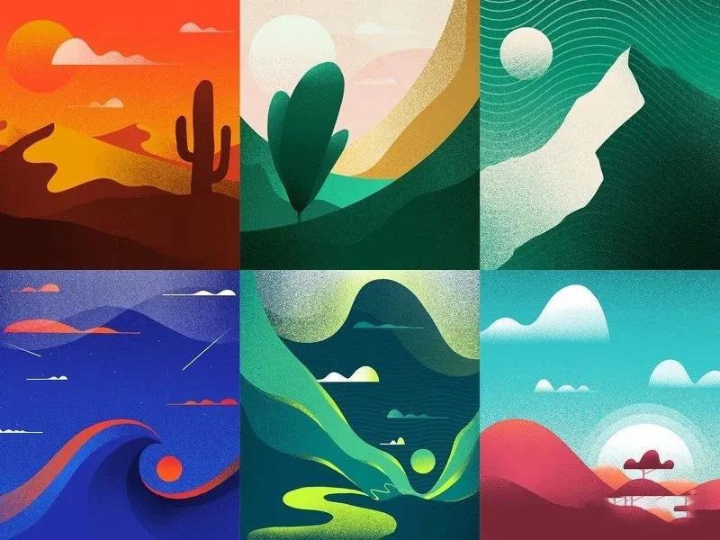 28款PS超质感颗粒肌理笔刷，插画立马变立体 笔刷资源 sucaiwan.com