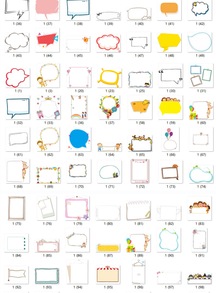 490款可爱卡通边框素材模板 图片素材 sucaiwan.com