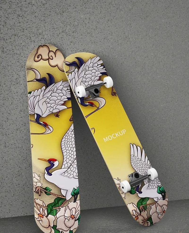 中国风文化产品包装茶叶滑板PSD模板样机 图片素材 sucaiwan.com