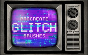 Procreate笔刷-复古毛刺效果故障艺术笔刷资源