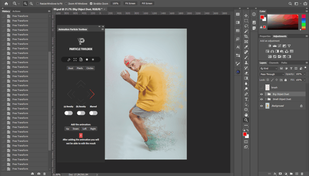 PS动态粒子飞溅特效插件，一键让你的照片动起来 插件预设 sucaiwan.com