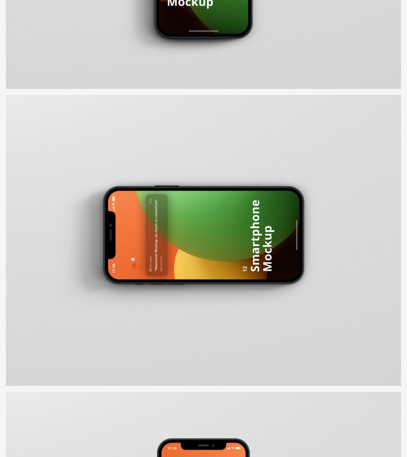 iPhone12手机APP效果图多角度屏幕UI展示PSD智能贴图样机素材模板 图片素材 sucaiwan.com