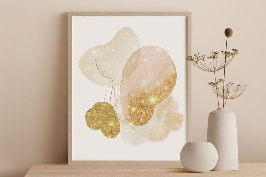 背景素材-抽象金色水彩形状图案背景图海报素材 图片素材 sucaiwan.com