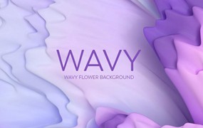 背景素材-3D立体渐变色波浪纹理背景图片素材
