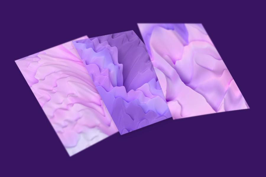 背景素材-3D立体渐变色波浪纹理背景图片素材 图片素材 sucaiwan.com