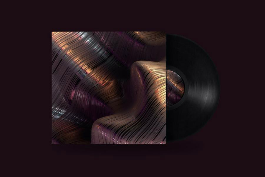 背景素材-3D渲染抽象金色线条波浪纹理背景图片素材 图片素材 sucaiwan.com