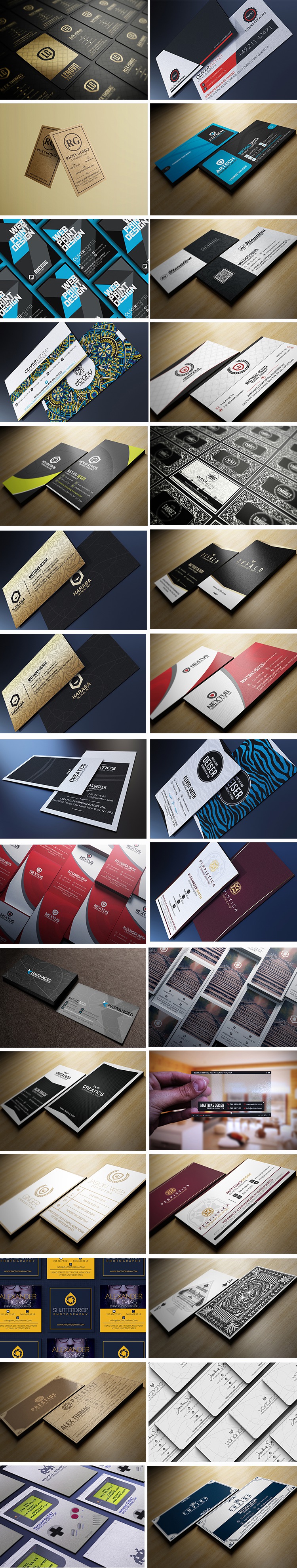 高端简洁大气商用企业名片模版四种配色PSD分层设计素材 图片素材 sucaiwan.com