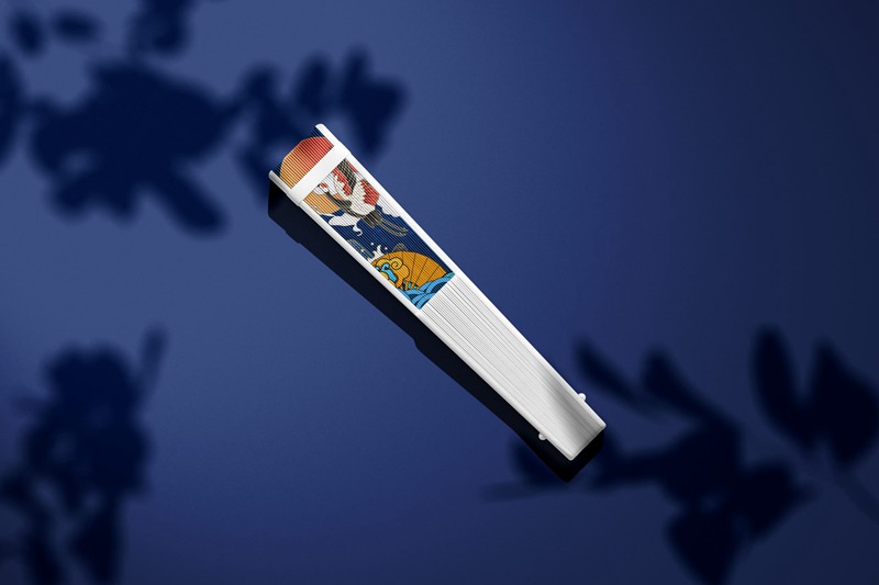 3D中式国潮风折扇子PSD智能贴图文创样机设计模板 图片素材 sucaiwan.com