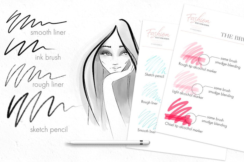 Procreate笔刷-铅笔墨水服装设计插画专用笔刷素材资源 笔刷资源 第4张-素材湾丨精选海外优质设计素材资源 Procreate笔刷-铅笔墨水服装设计插画专用笔刷素材资源 笔刷资源 sucaiwan.com