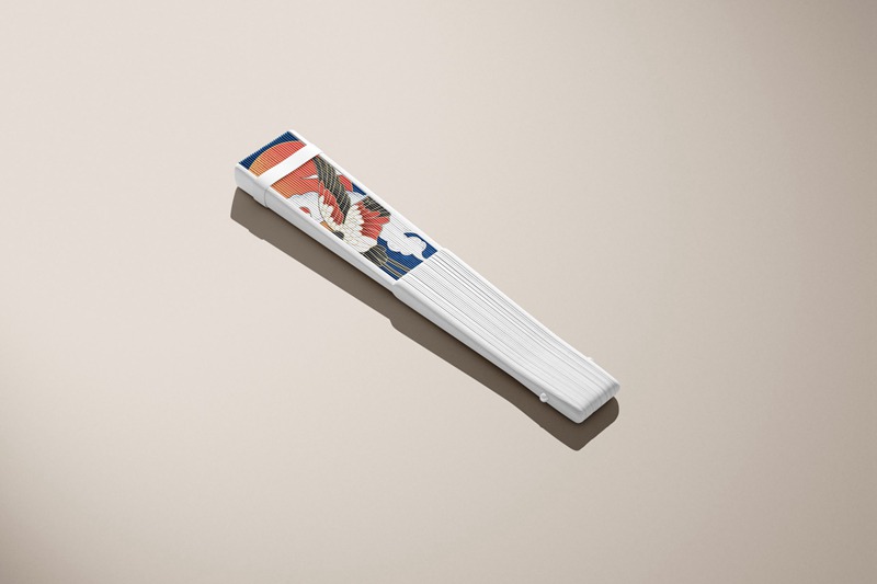 3D中式国潮风折扇子PSD智能贴图文创样机设计模板 图片素材 sucaiwan.com