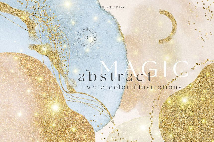 背景素材-抽象金色水彩形状图案背景图海报素材 图片素材 sucaiwan.com