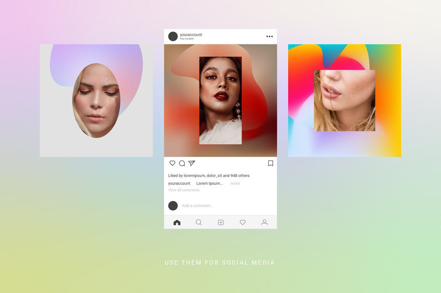 背景素材-80款渐变形状颗粒纹理背景素材 图片素材 sucaiwan.com