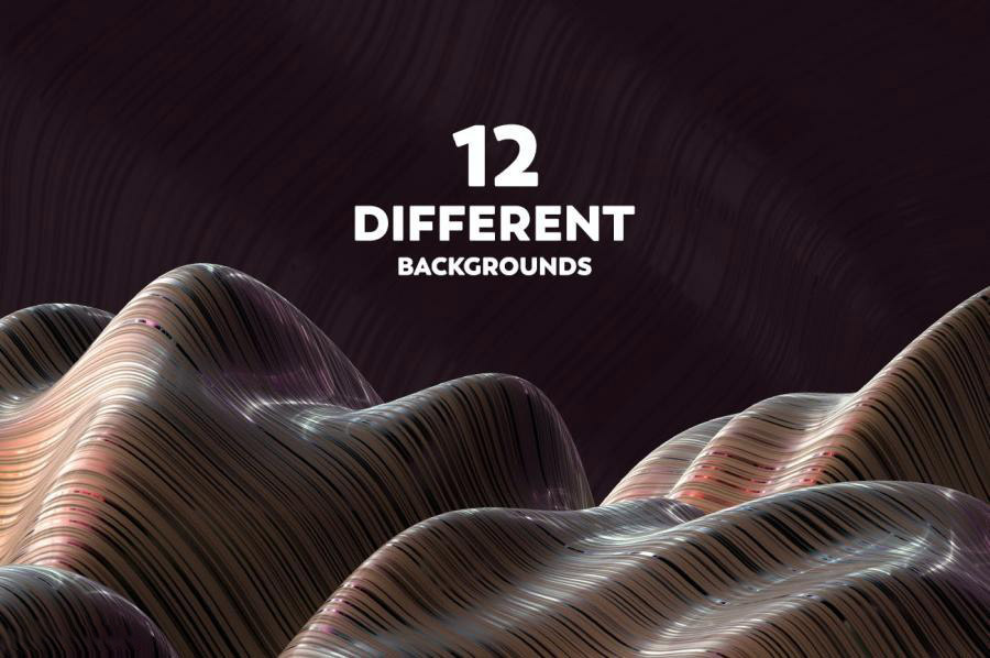 背景素材-3D渲染抽象金色线条波浪纹理背景图片素材 图片素材 sucaiwan.com