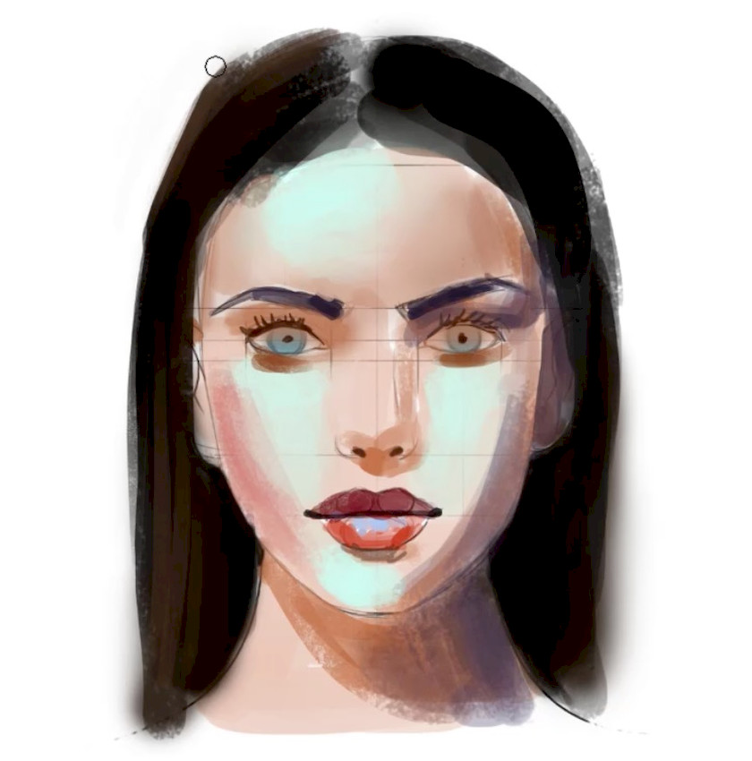 procreate笔刷-人像面部辅助线笔刷素材资源 笔刷资源 sucaiwan.com