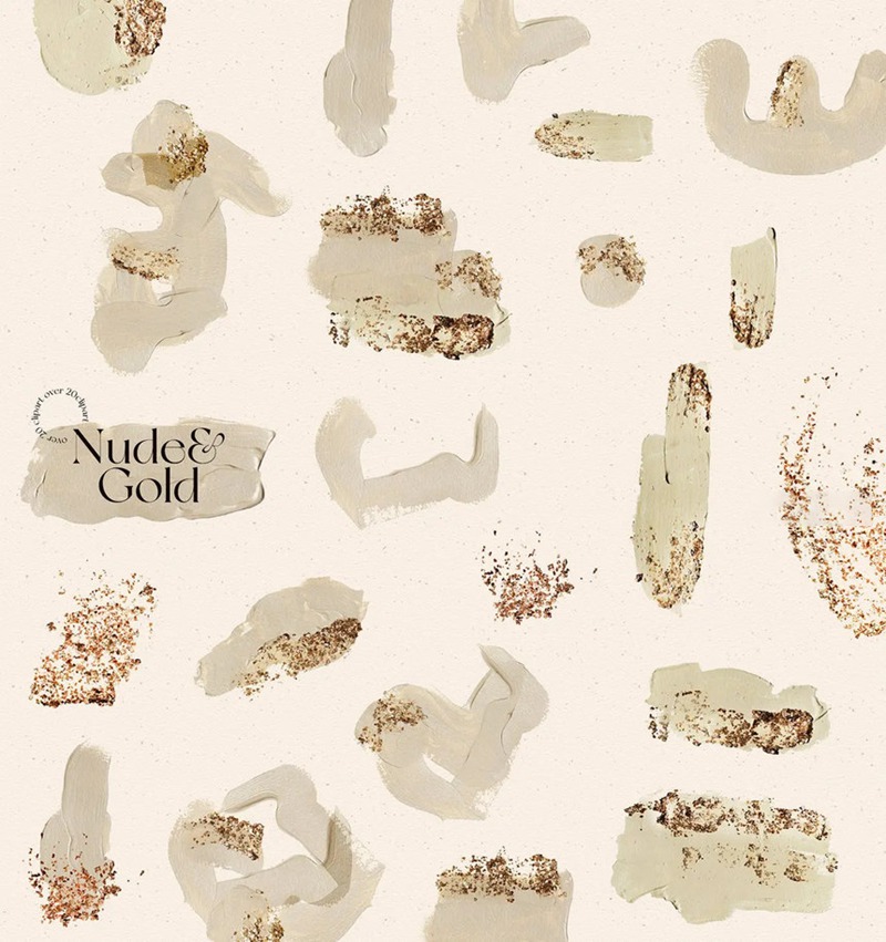 背景素材-抽象青色金色丙烯酸颜料绘画图案PNG素材 图片素材 sucaiwan.com