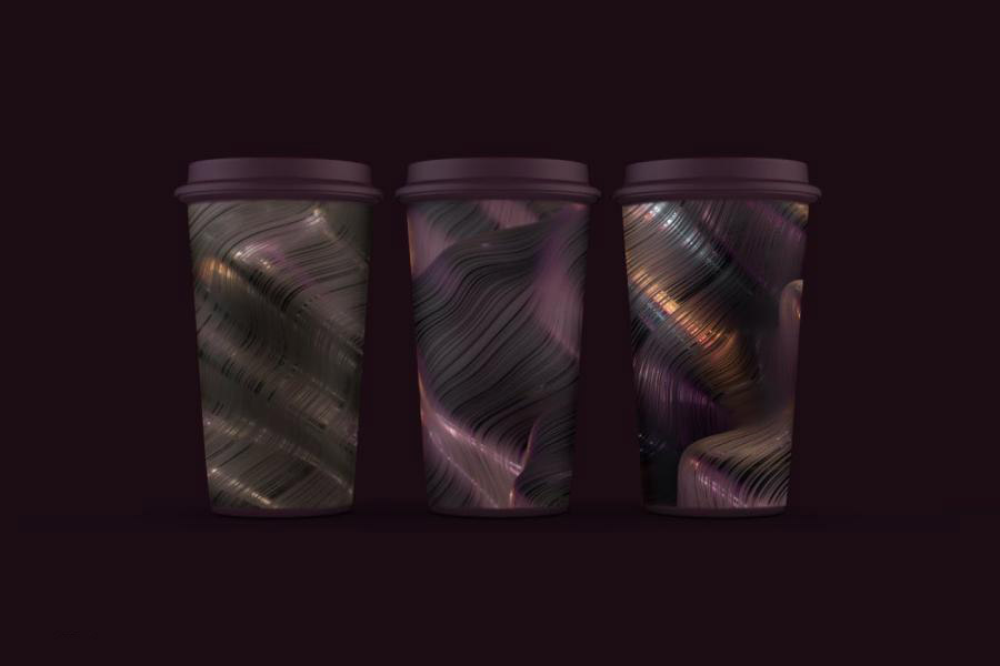 背景素材-3D渲染抽象金色线条波浪纹理背景图片素材 图片素材 sucaiwan.com