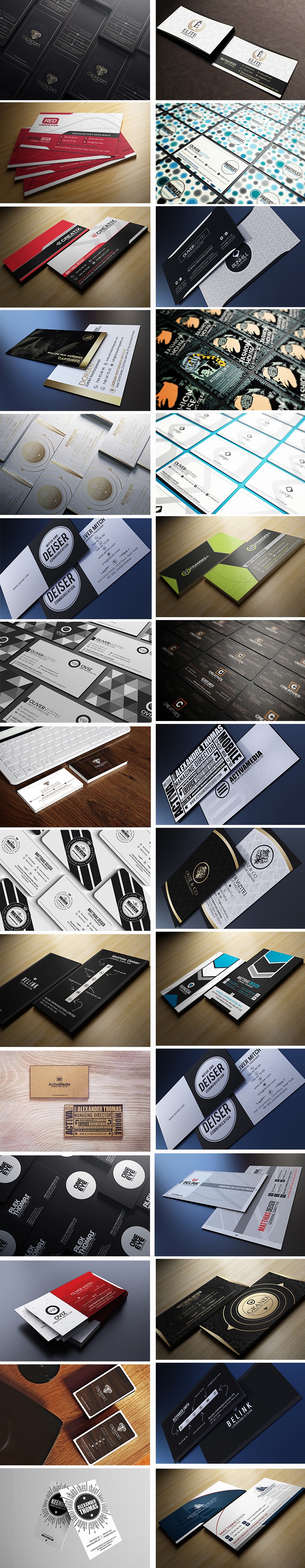 高端简洁大气商用企业名片模版四种配色PSD分层设计素材 图片素材 sucaiwan.com