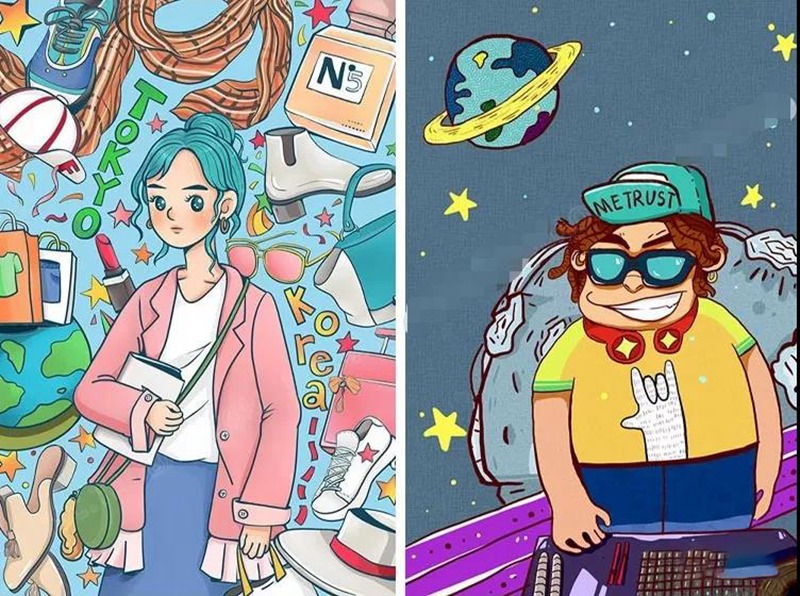 34款波普涂鸦PS插画素材PSD模板 图片素材 sucaiwan.com