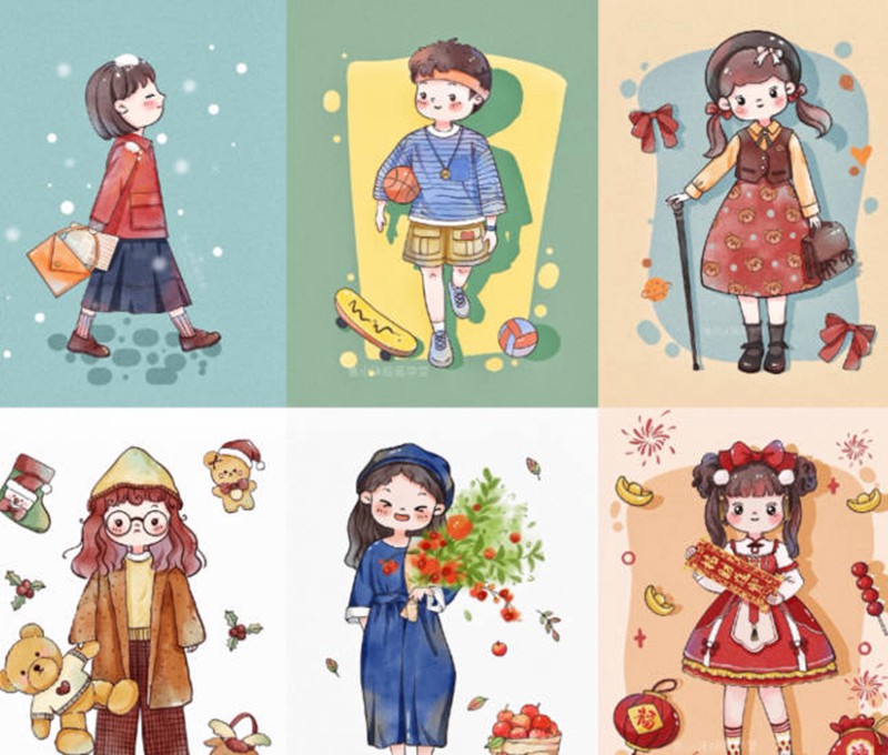 鱼小沫Q版人物团练2022年1月结课ipad插画教程【画质高清】 设计教程 sucaiwan.com