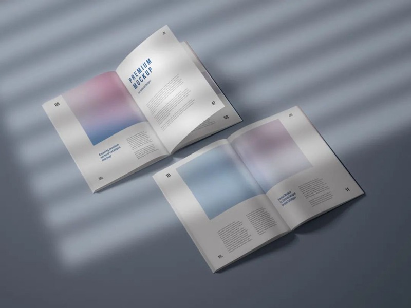 高端精装书籍杂志画册封面PSD样机 图片素材 sucaiwan.com