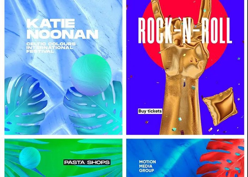 潮流抽象摇滚嘻哈图片手势艺术酸性海报背景PSD设计模板 图片素材 sucaiwan.com