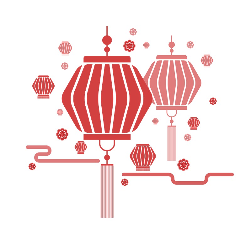 灯笼喜庆节日卡通手绘登录装饰PNG素材 图片素材 sucaiwan.com