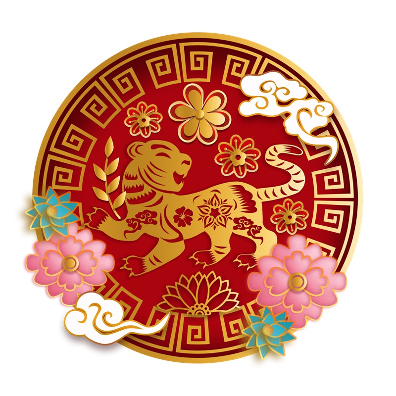 2022春节新年剪纸图案装饰元素png素材 图片素材 sucaiwan.com