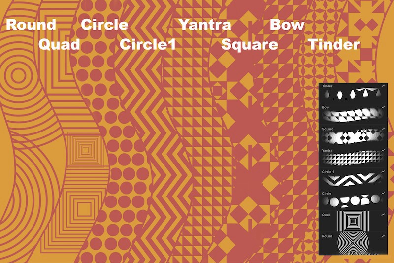 Procreate笔刷-几何抽象纹理填充笔刷素材下载 笔刷资源 sucaiwan.com