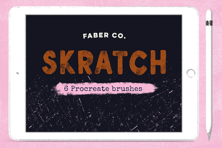 Procreate笔刷-刮擦刮痕效果纹理笔刷素材资源 笔刷资源 sucaiwan.com